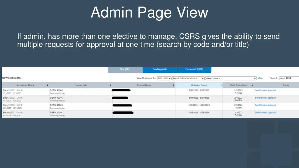 admin page view