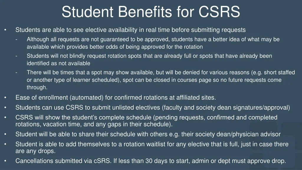 student benefits for csrs