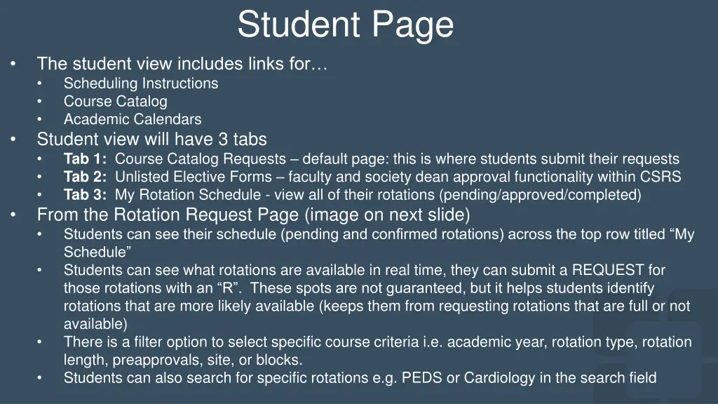 student page