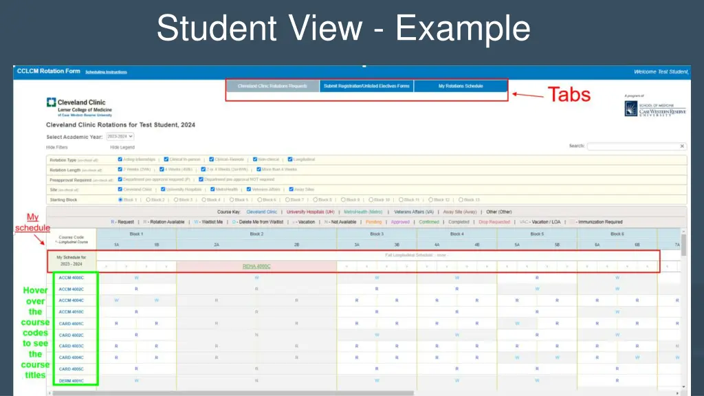 student view example
