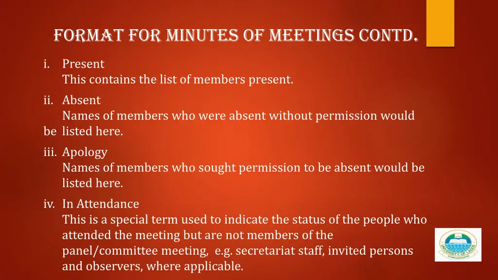 format for minutes of meetings contd 1