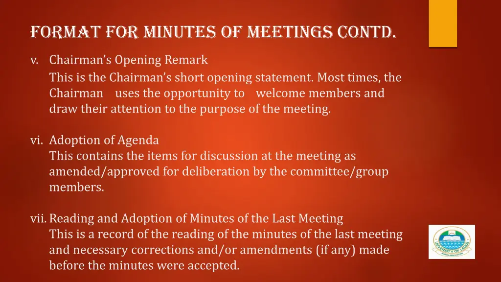 format for minutes of meetings contd 2