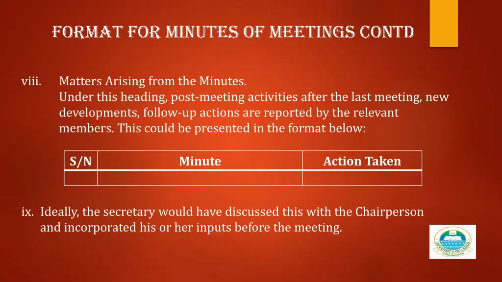 format for minutes of meetings contd 3