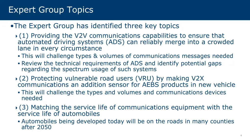 expert group topics