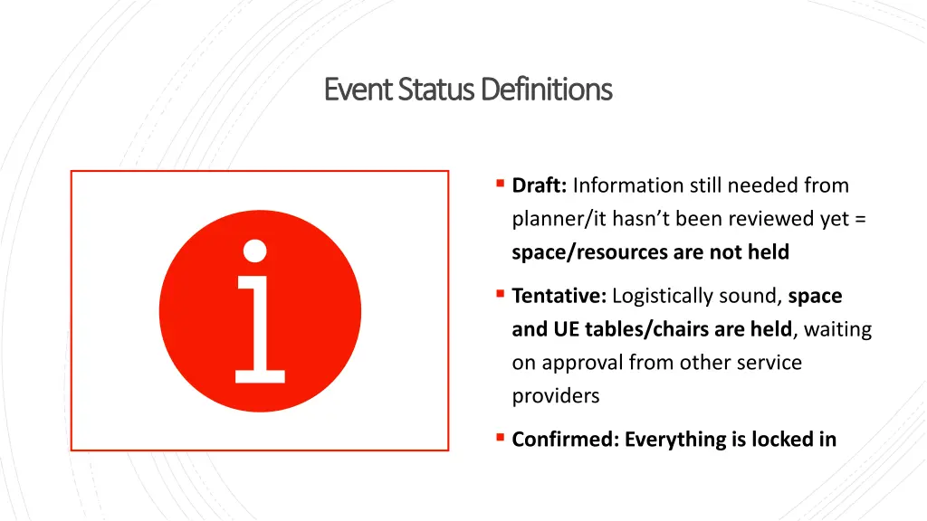 event status definitions event status definitions