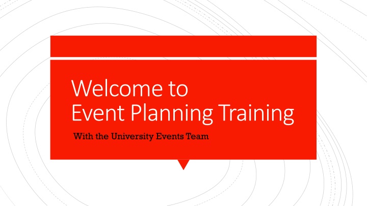 welcome to event planning training with