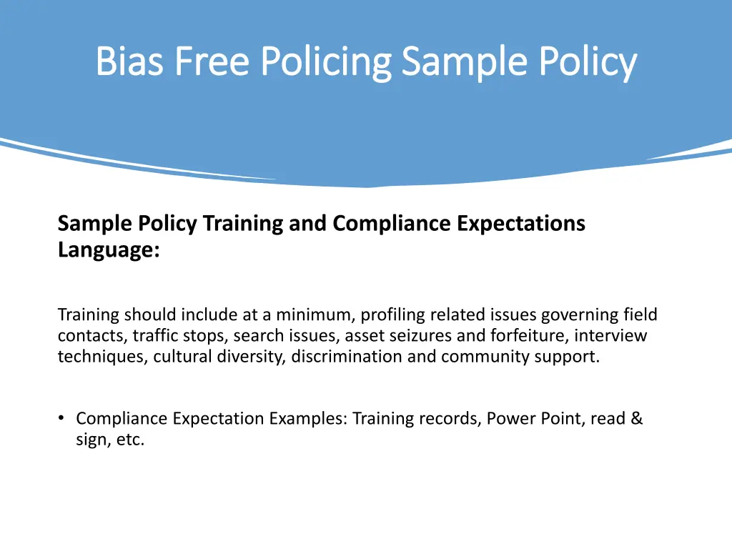 bias free policing sample policy bias free 3