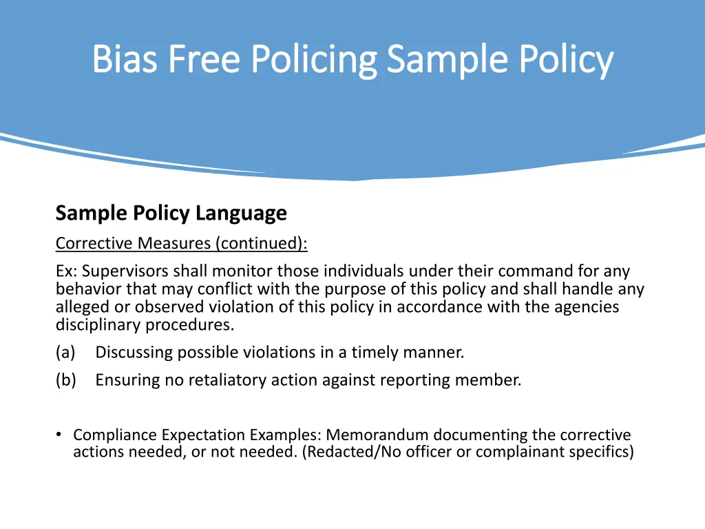 bias free policing sample policy bias free 5