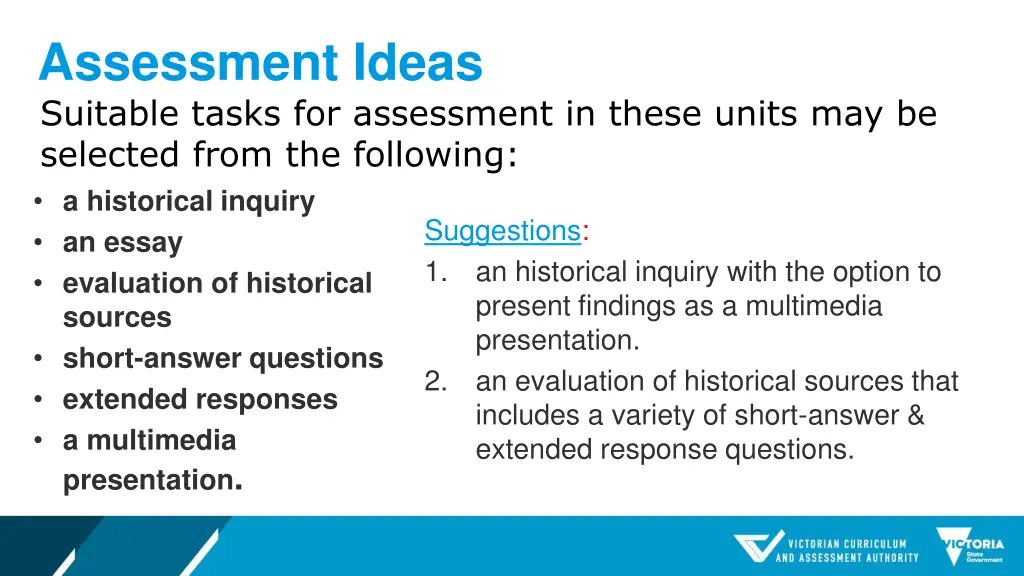 assessment ideas suitable tasks for assessment