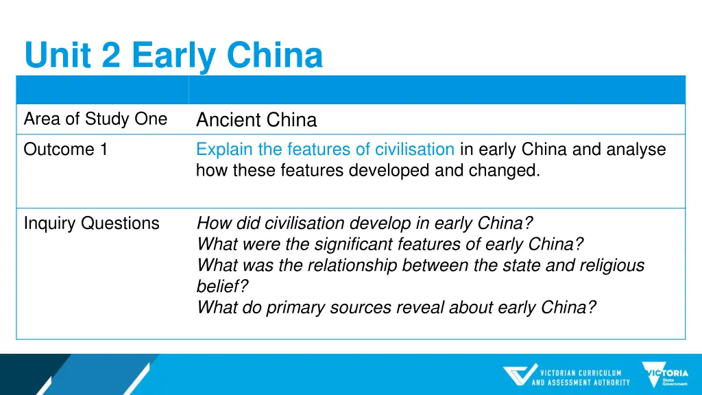 unit 2 early china