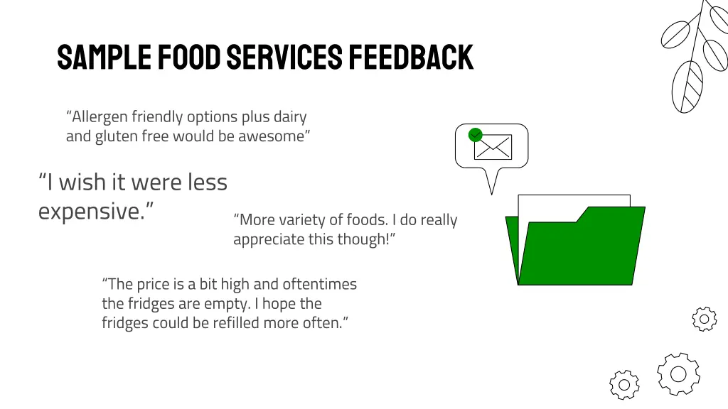 sample food services feedback