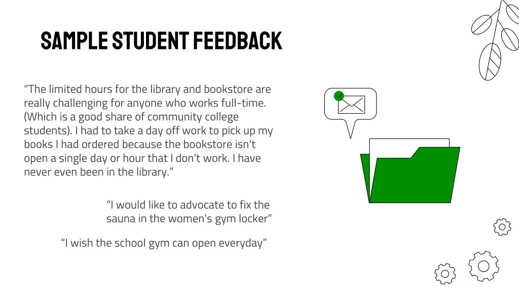sample student feedback