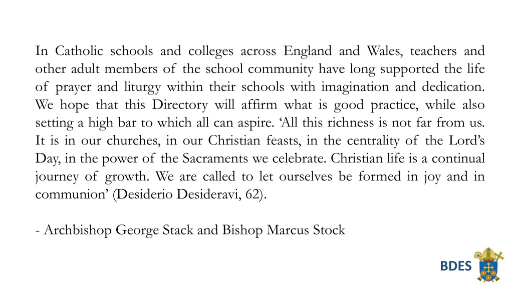 in catholic schools and colleges across england