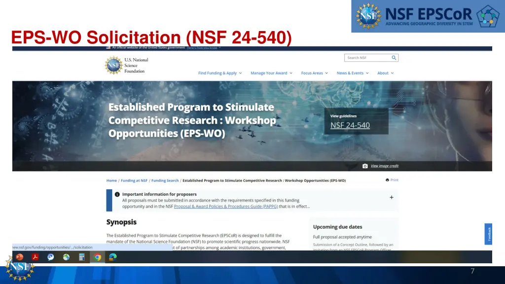 eps wo solicitation nsf 24 540