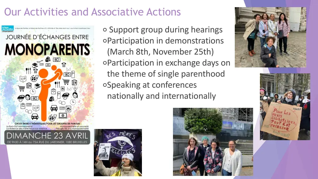 our activities and associative actions