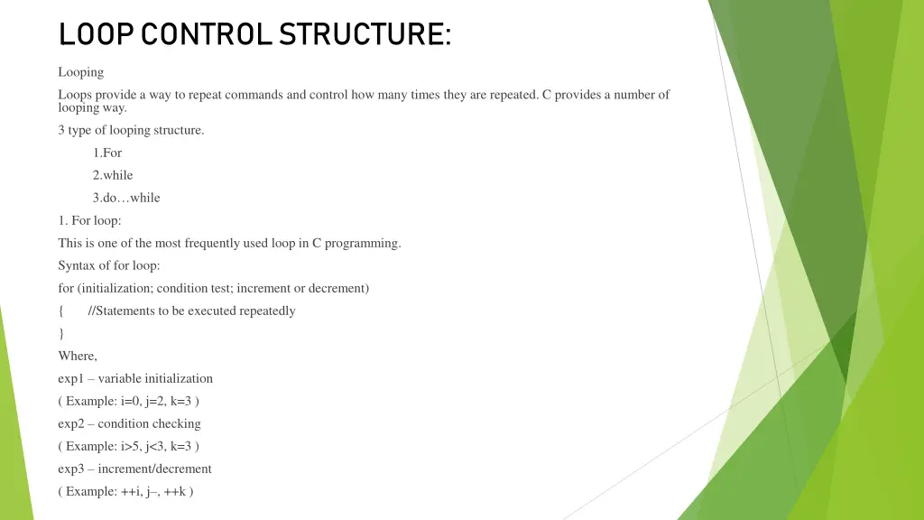 loop control structure