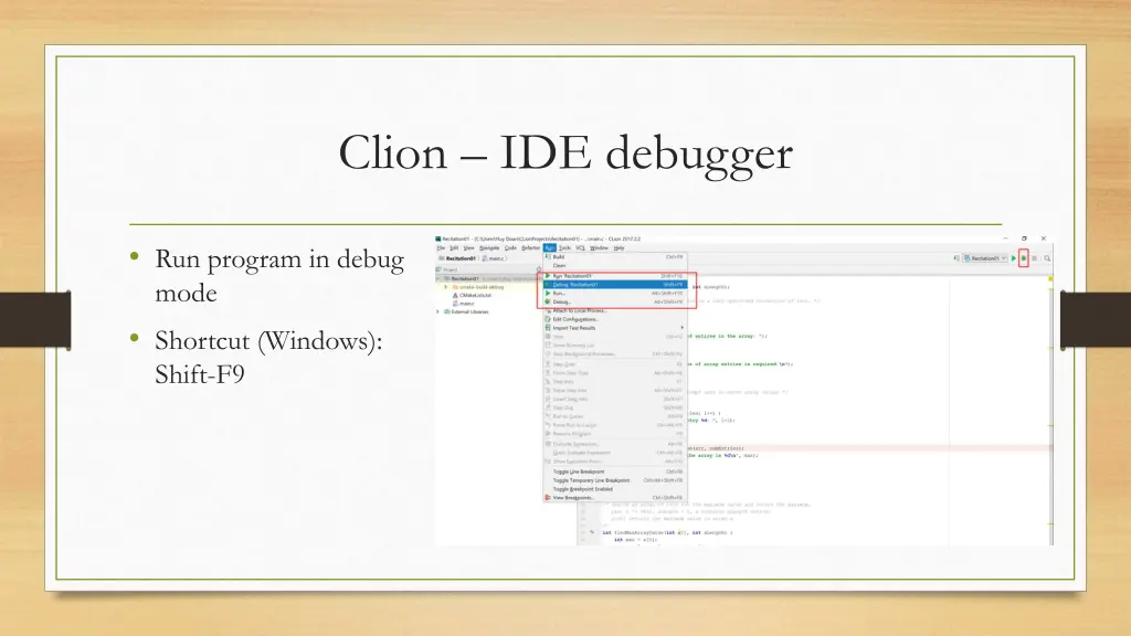 clion ide debugger 1