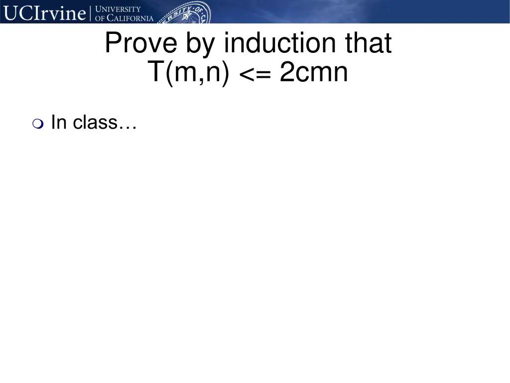 prove by induction that t m n 2cmn