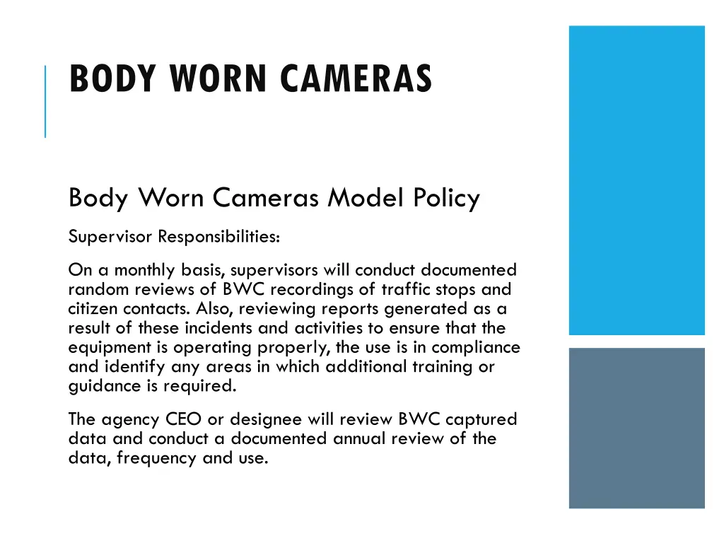 body worn cameras 19