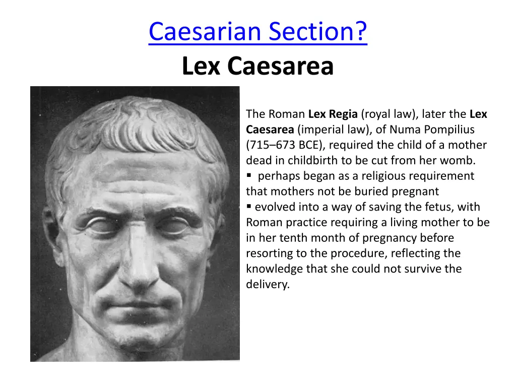 caesarian section lex caesarea