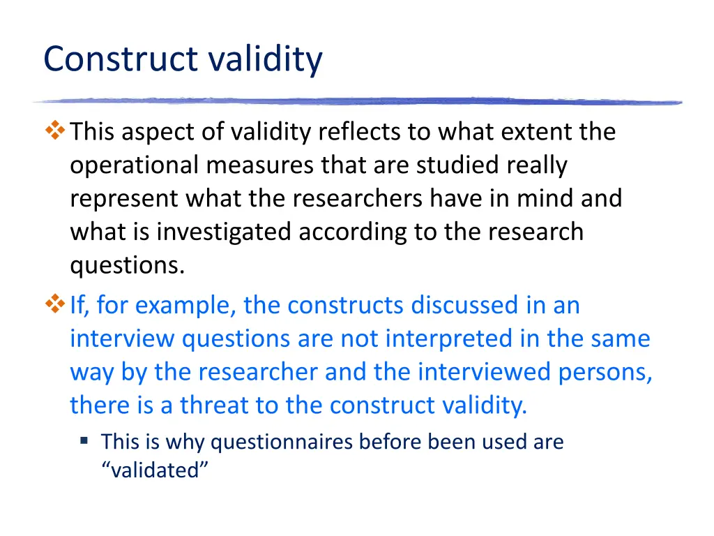 construct validity