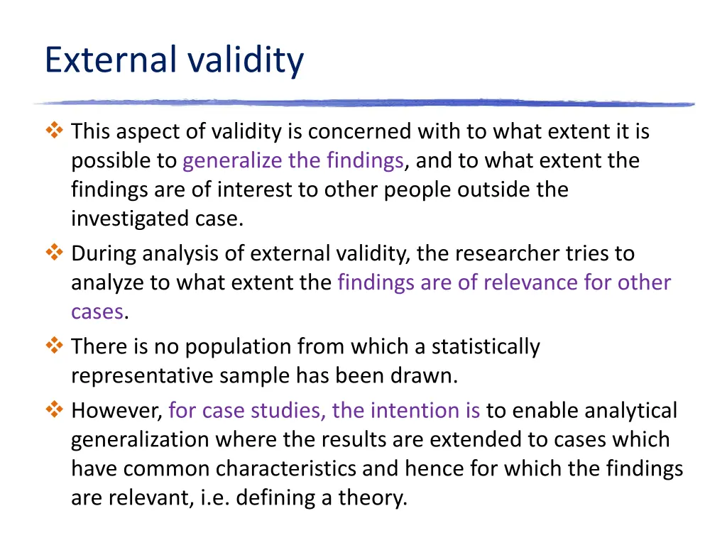 external validity