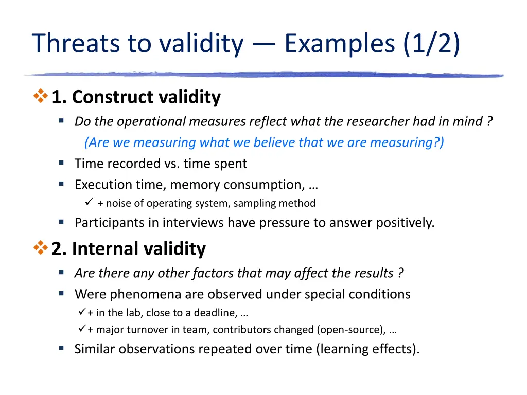 threats to validity examples 1 2