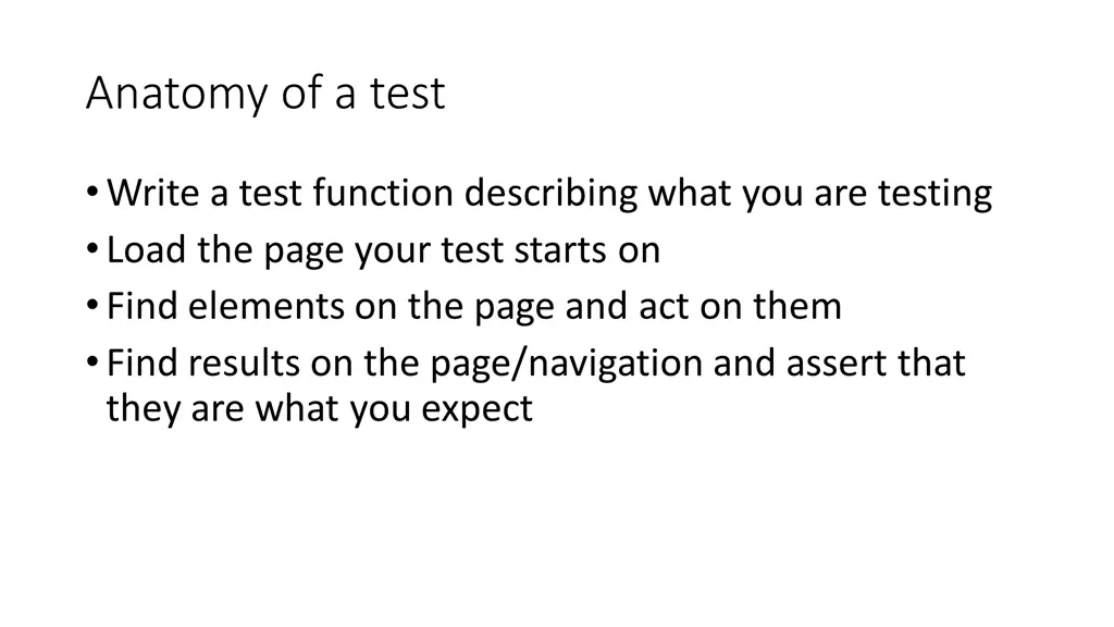anatomy of a test