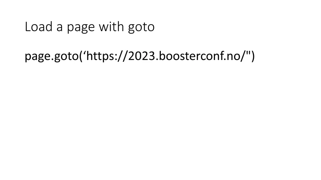 load a page with goto