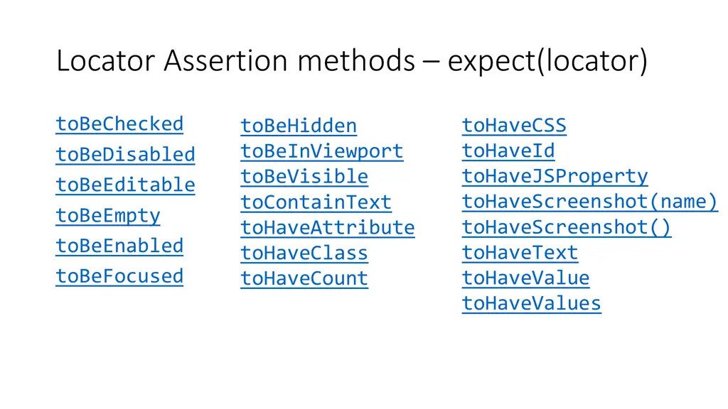 locator assertion methods expect locator