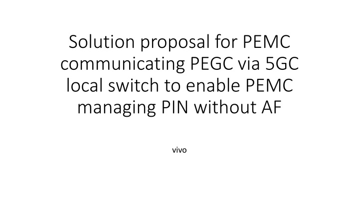 solution proposal for pemc communicating pegc
