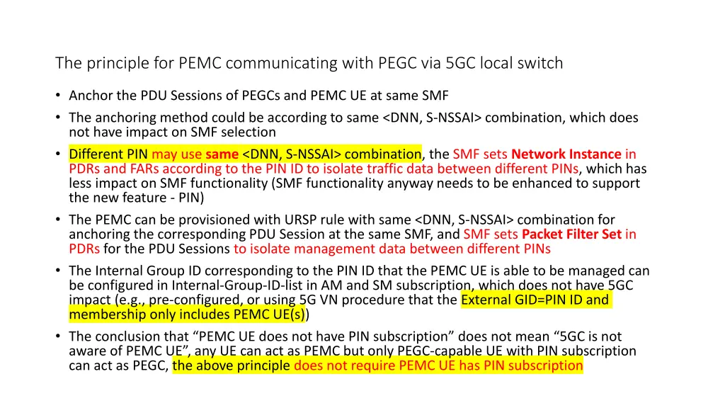 the principle for pemc communicating with pegc