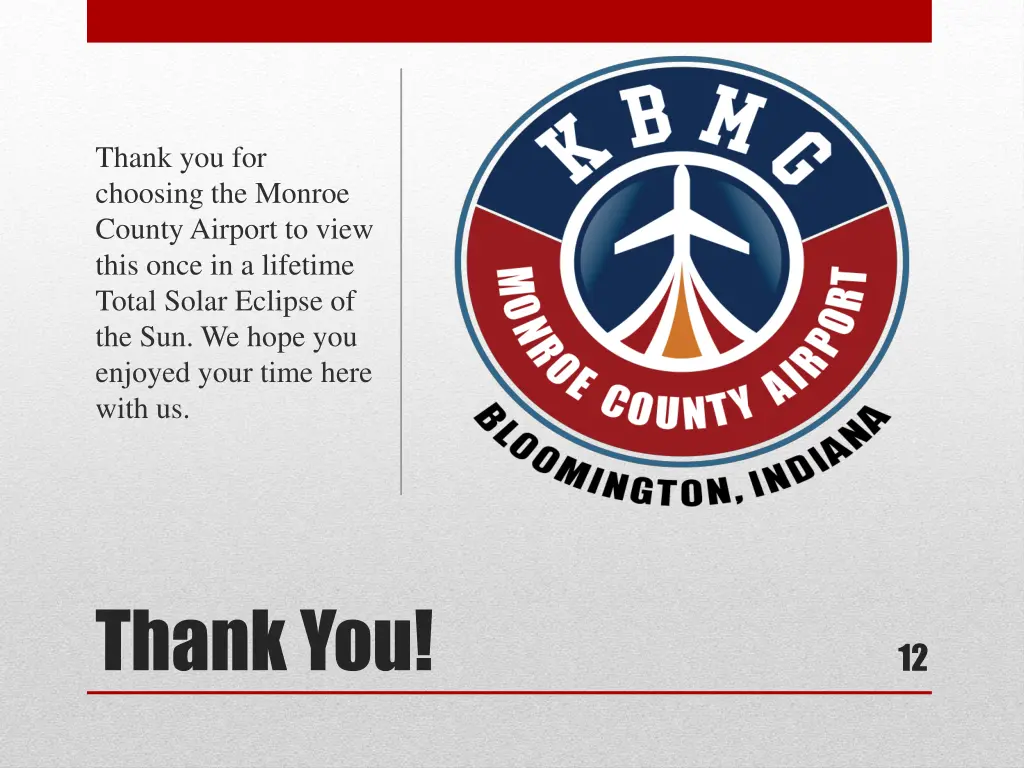 thank you for choosing the monroe county airport