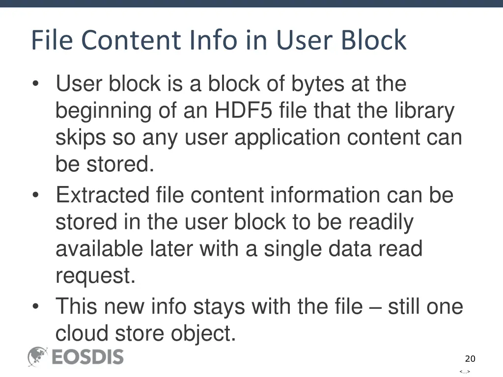 file content info in user block