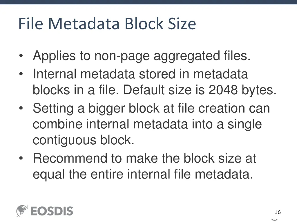 file metadata block size