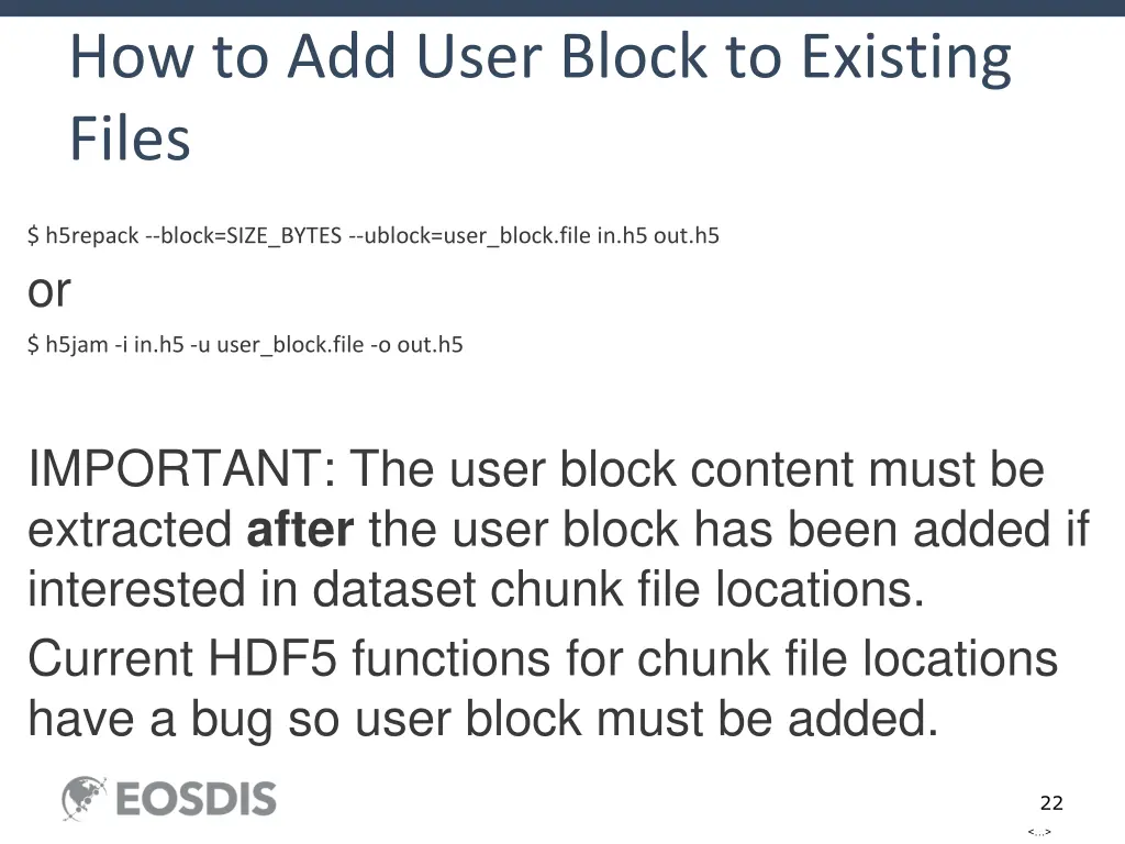 how to add user block to existing files