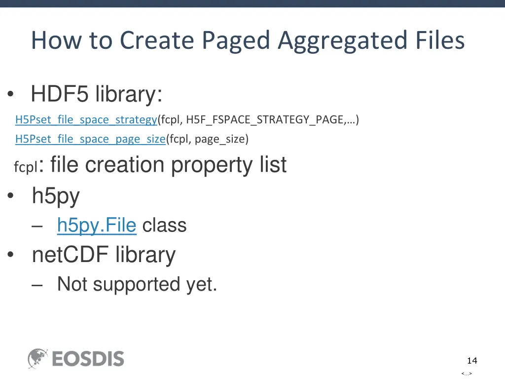 how to create paged aggregated files