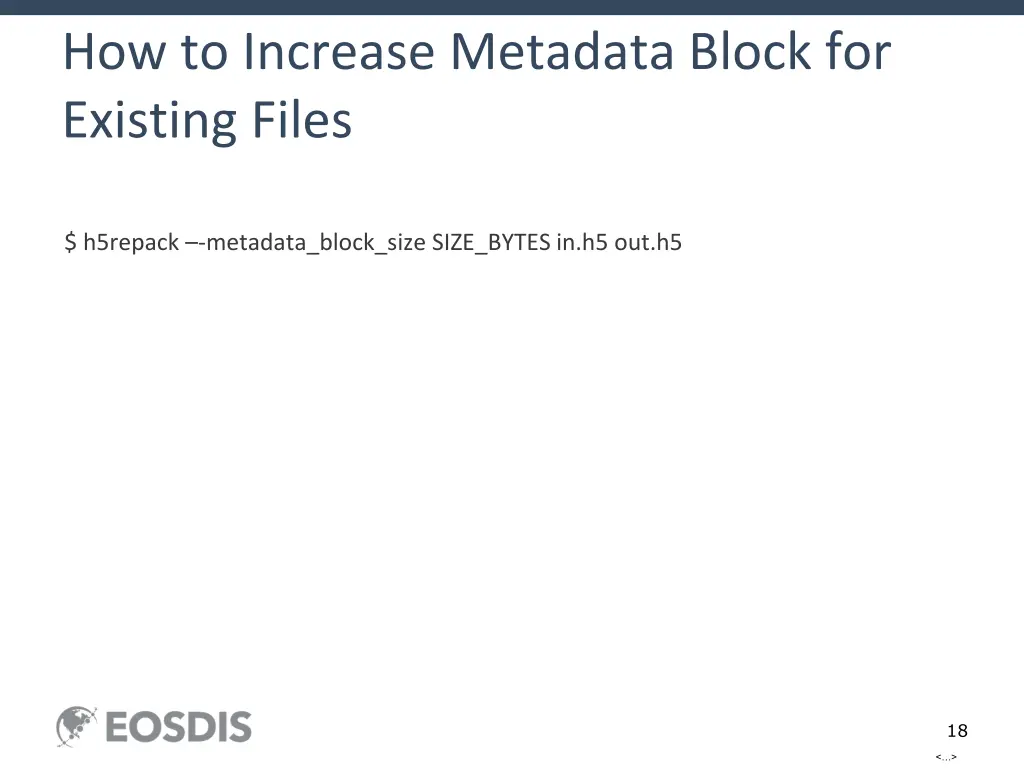 how to increase metadata block for existing files