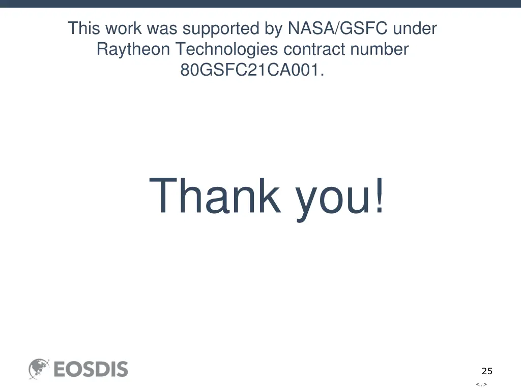 this work was supported by nasa gsfc under