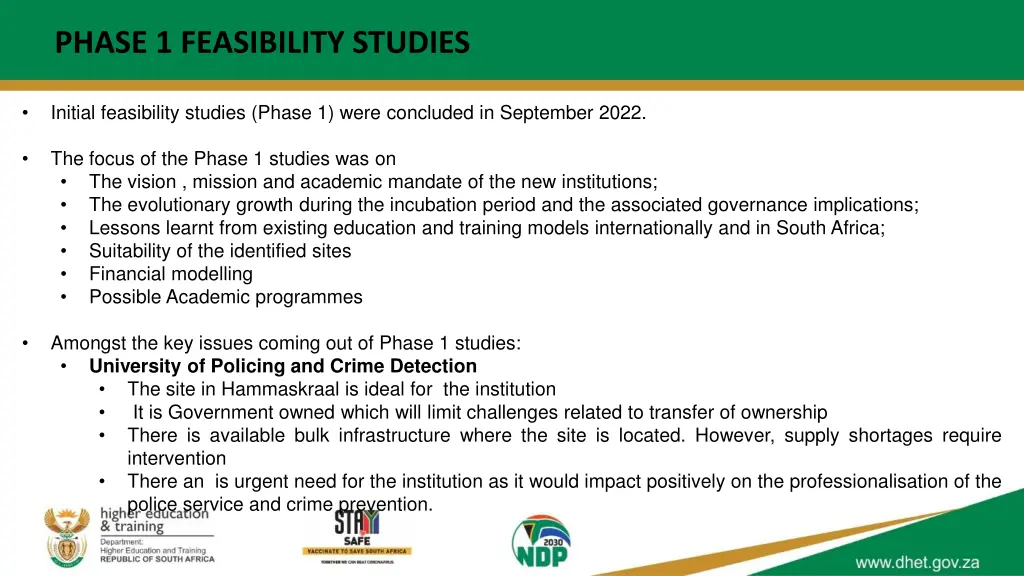 phase 1 feasibility studies