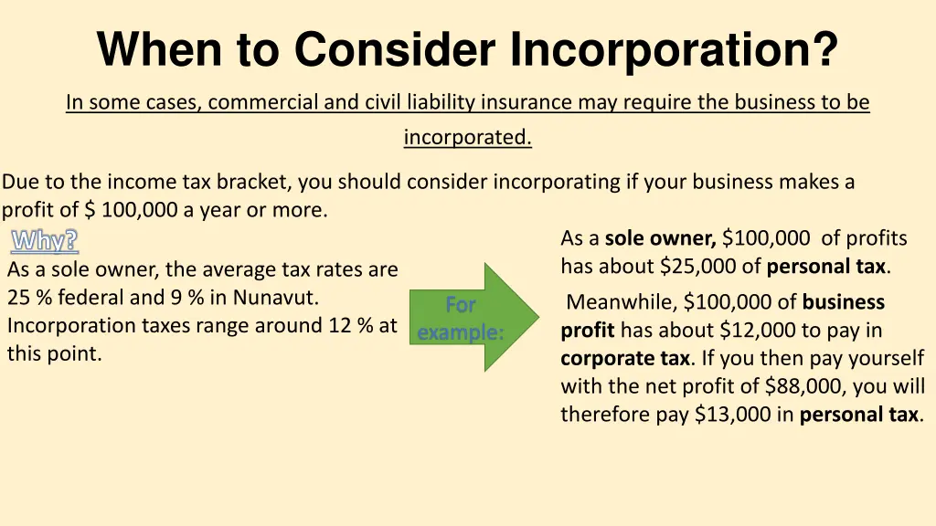 when to consider incorporation