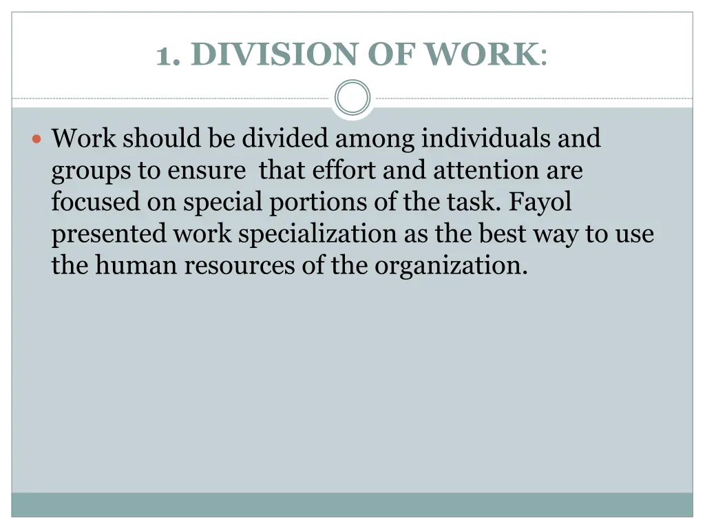 1 division of work