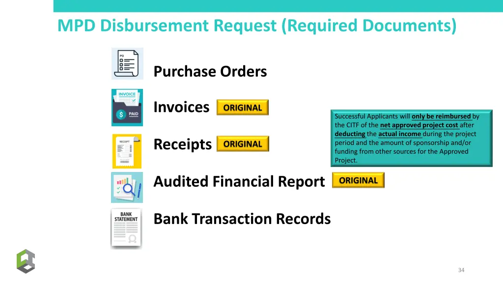 mpd disbursement request required documents