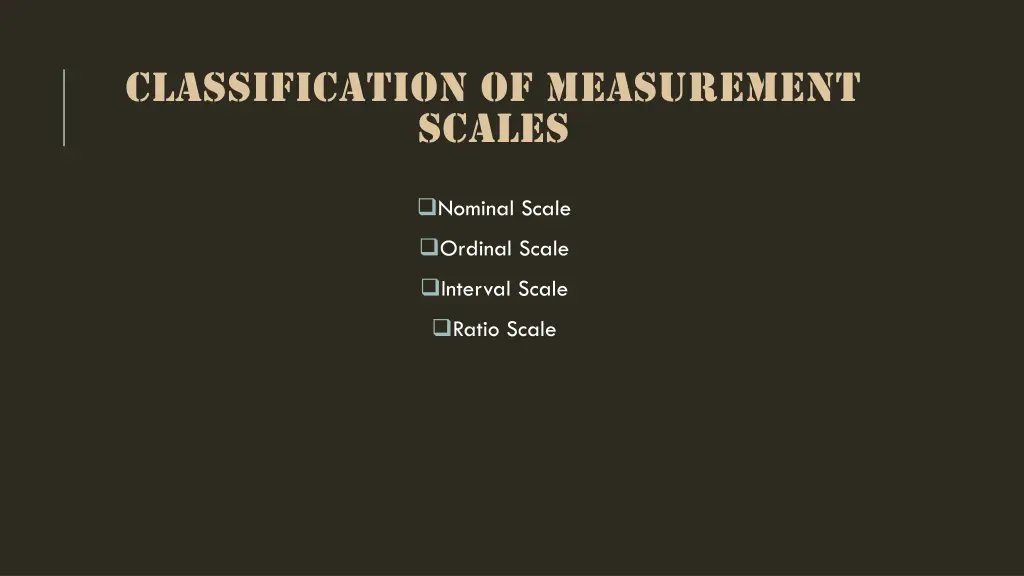 classification of measurement scales