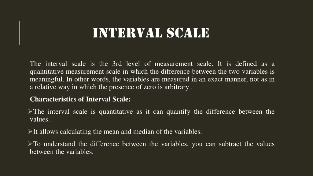 interval scale