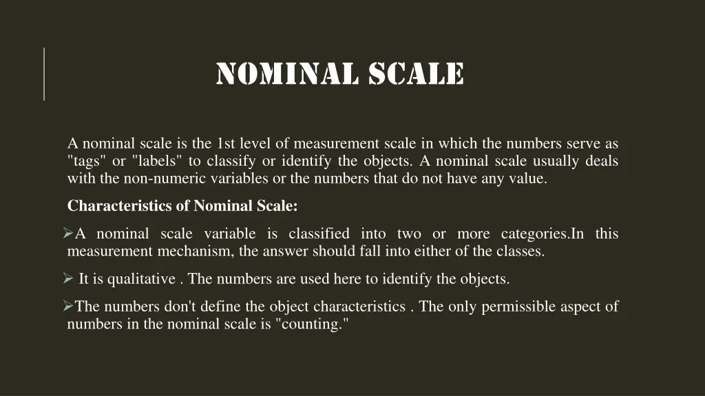 nominal scale