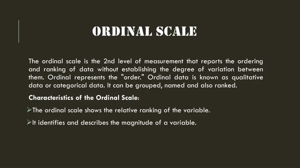 ordinal scale