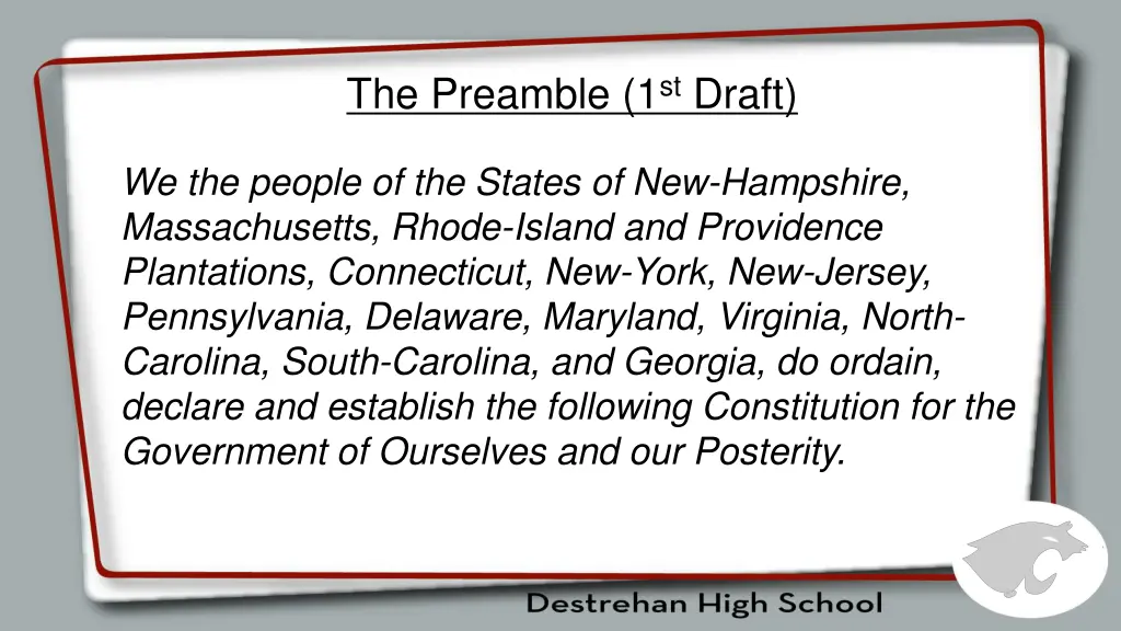 the preamble 1 st draft