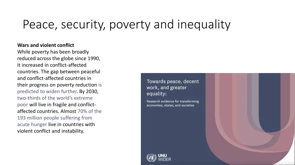 peace security poverty and inequality