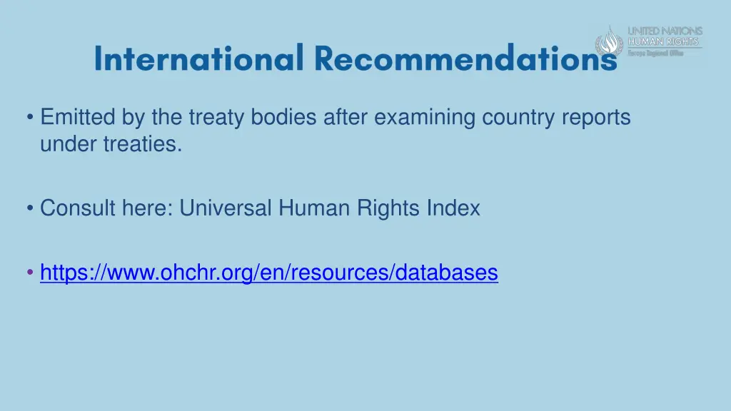 emitted by the treaty bodies after examining